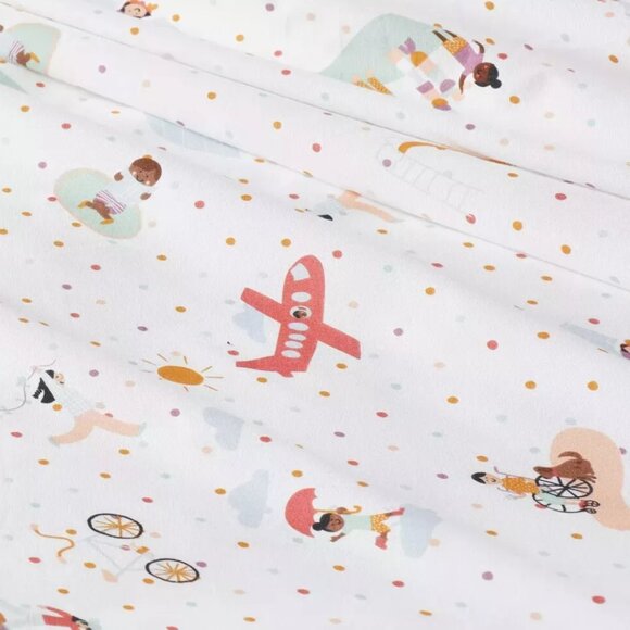 100 % cotton Twin size Pillowfort sheet set for kids Pals Multicolor Beautiful - Picture 9 of 9